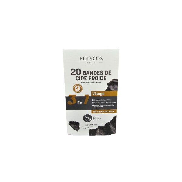 POLYCOS BANDES CIRE VISAGE CHARBON 20U
